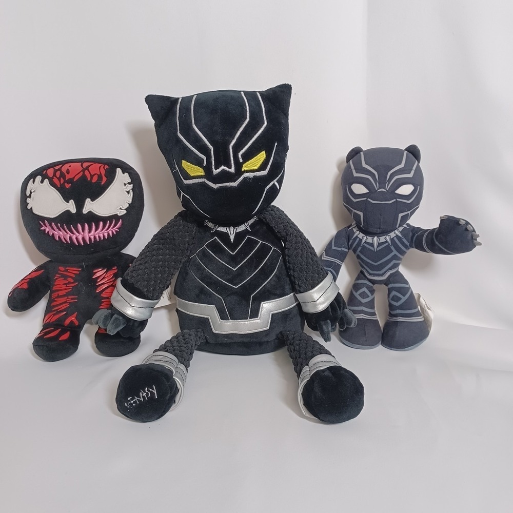 Disney Marvel Black Panther Plush Stuffed Animal Lot 3 pcs Small 6-14 in